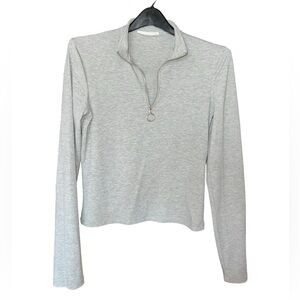 Terranova Gray Women's Long Sleeve Half Zip  Large